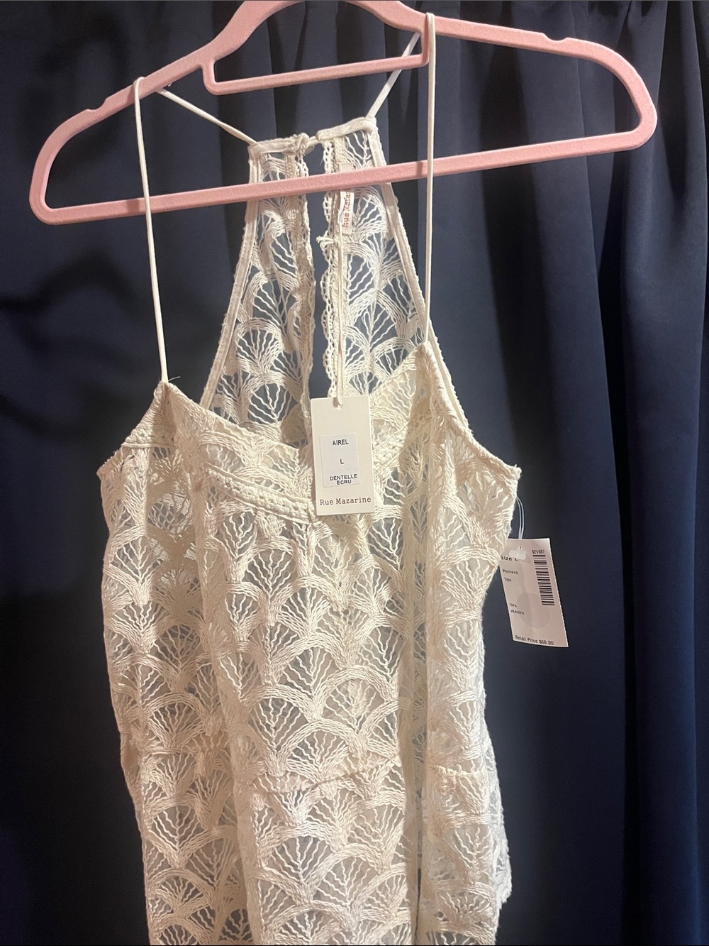 Cream Lace Halter Camisole